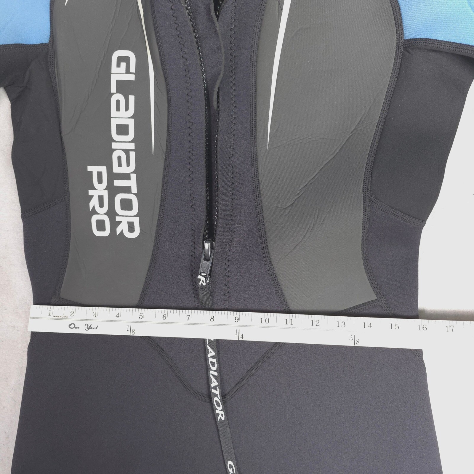 Gladiator Pro Wetsuit 3/2mm Full Body Scuba Diving Surfing Blue Black Size 14