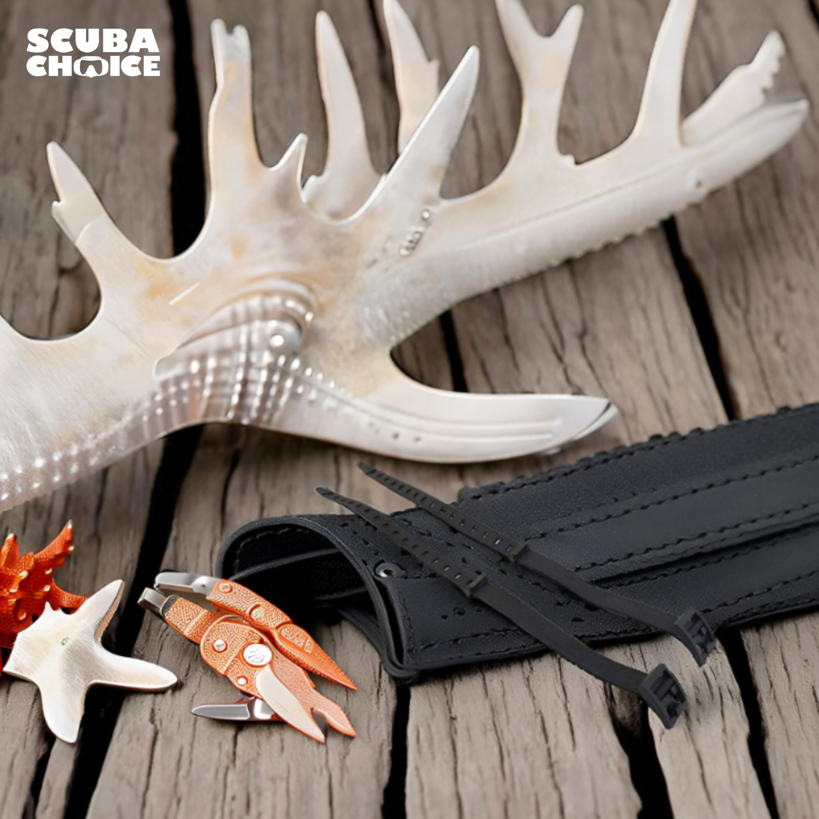 Scuba Choice Diving Rubber Knife Straps (Pair) Black 20″ x 3/4″,