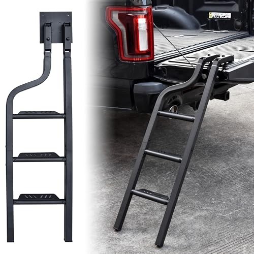 Foldable Pickup Truck Tailgate Ladder, 42″ Heavy Duty Universal Folding