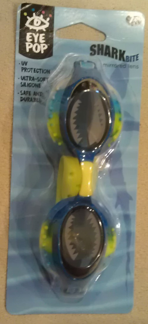 NEW Eye Pop Shark Bite Swim Goggles Boys Children Kids 7+ SEALED