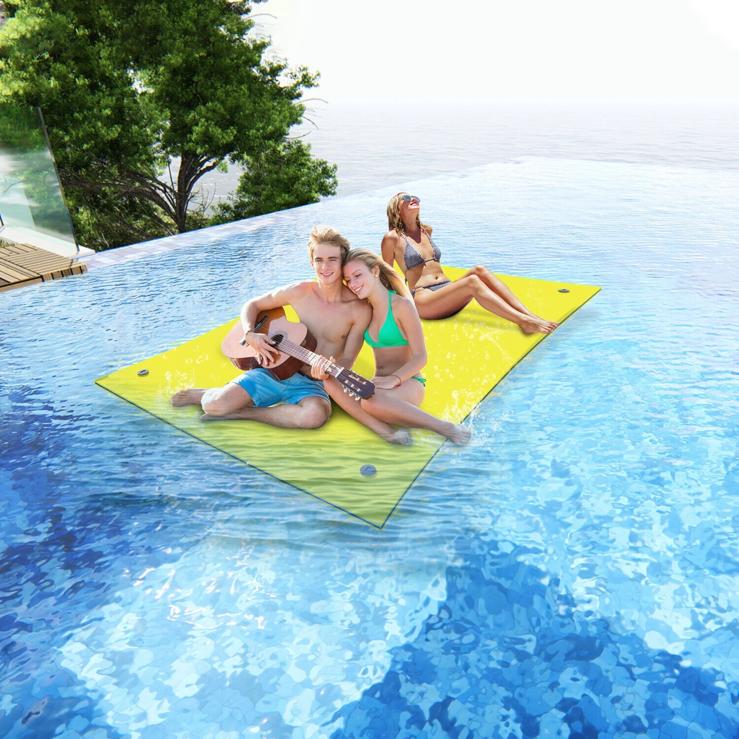Floating Water Pad 101″x69.5″ – Tear-Resistant XPE Foam Mat for Lake, Pool & Bea