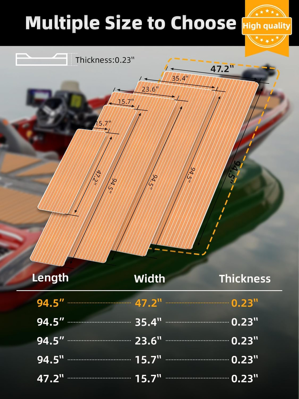 Boat Flooring EVA Foam Faux Teak Marine Decking Sheet for Motorboat Kayak RV and