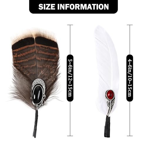 Hat Feathers for Cowboy Real Feathers with 3D Decoration for Women Men DIY 2PCS