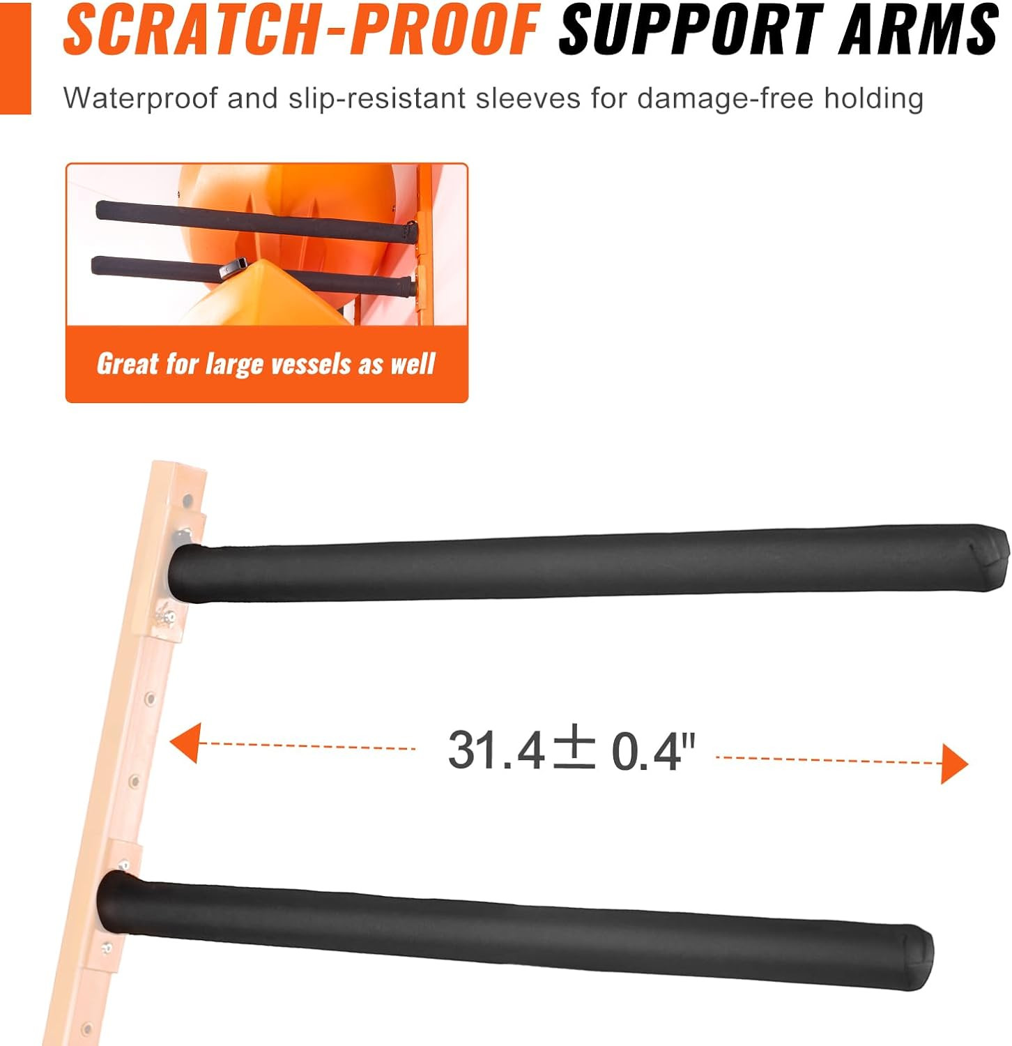 Heavy Duty Adjustable Kayak Storage Rack for Indoor & Outdoor Use