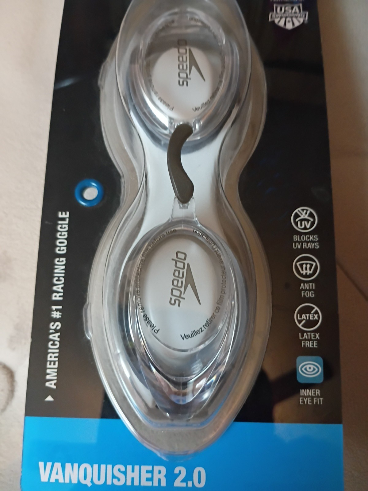 Brand New Speedo Competitive Vanquisher 2.0 Optical Swim Goggle .