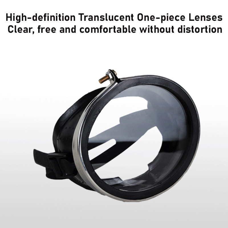 Freediving Mask Stainless Steel Oval Shape Rubber Mask Diving Goggles