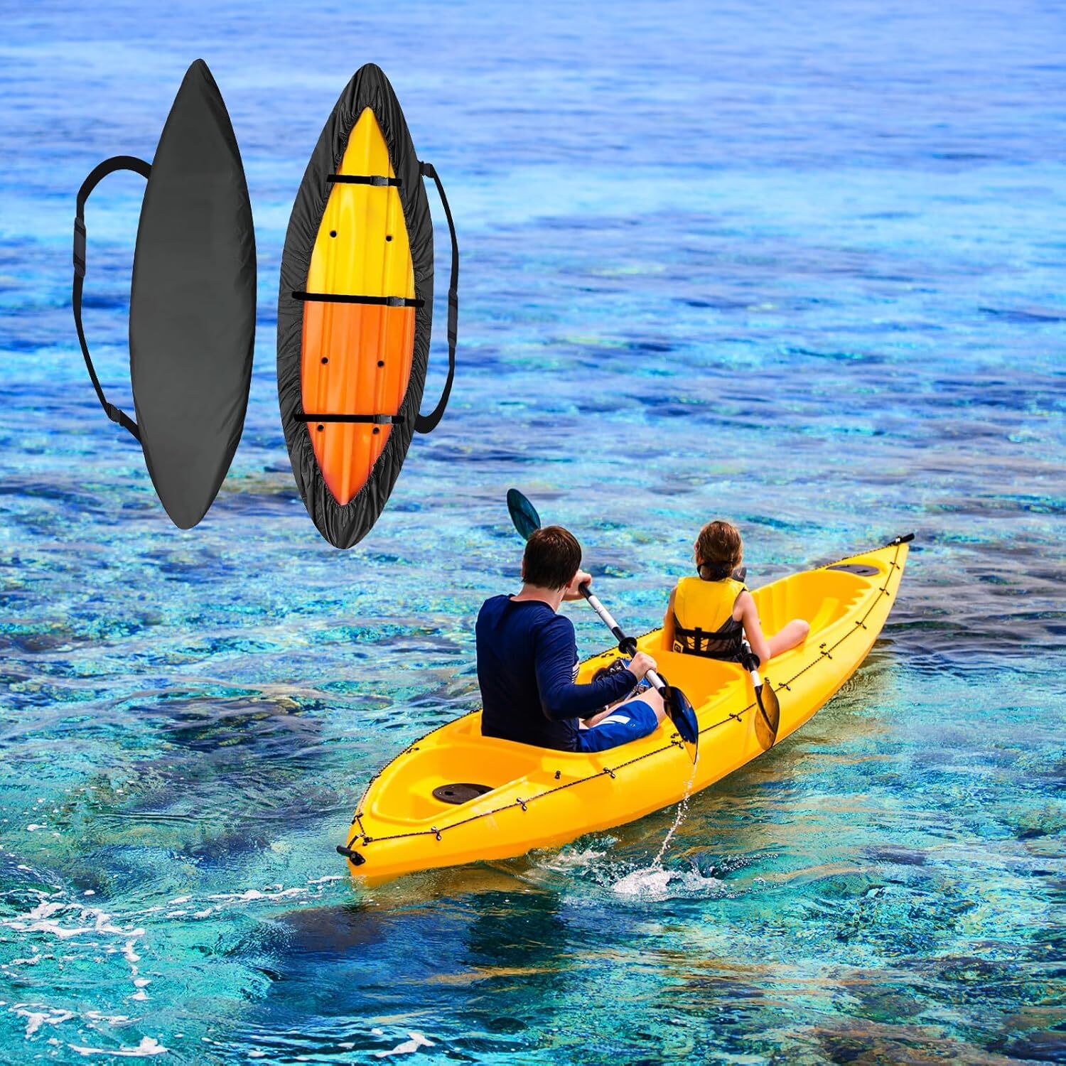 Fit 9.3-9.8ft kayak 420D Oxford Cloth Kayak Cover Waterproof UV Protection