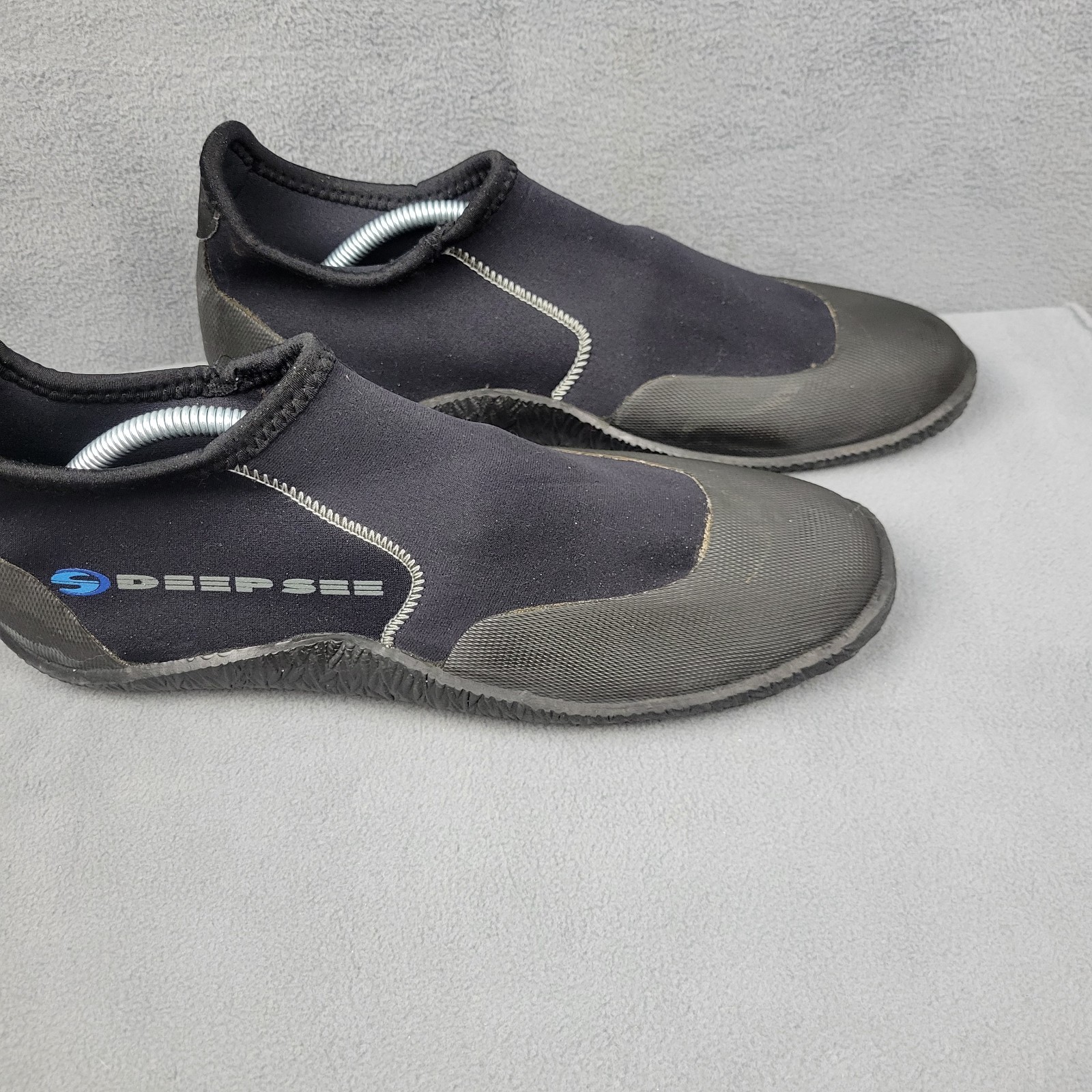 Deep See Boots Unisex 12 Black Gray Slip-On Snorkeling Surfing Scuba Diving Boot