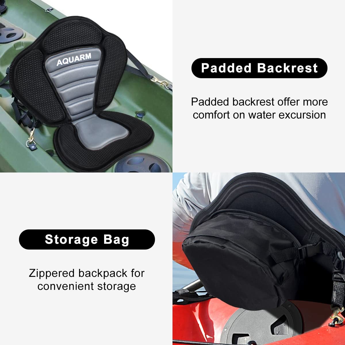 AQUARM Kayak Seat Deluxe Padded Canoe Adjustable