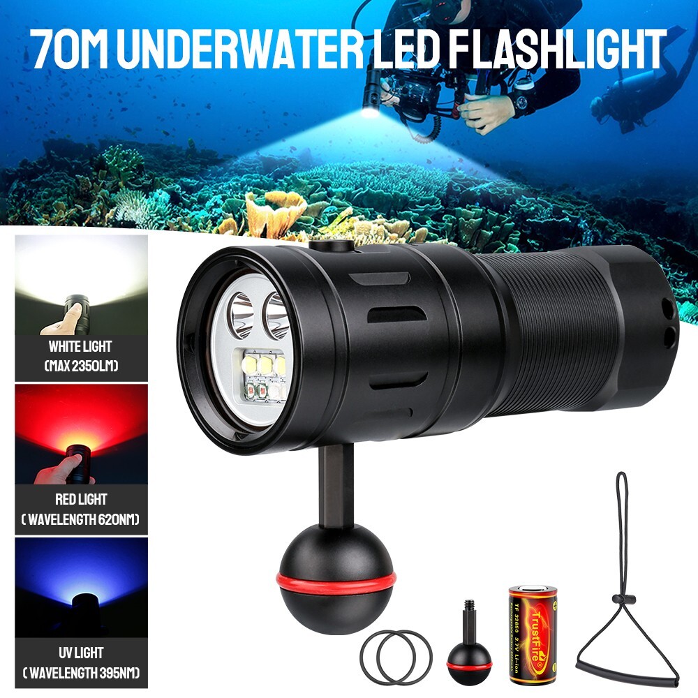 TrustFire DF35 Scuba Diving Light 2350 Lumen Dive Light 100m Snorkeling Light