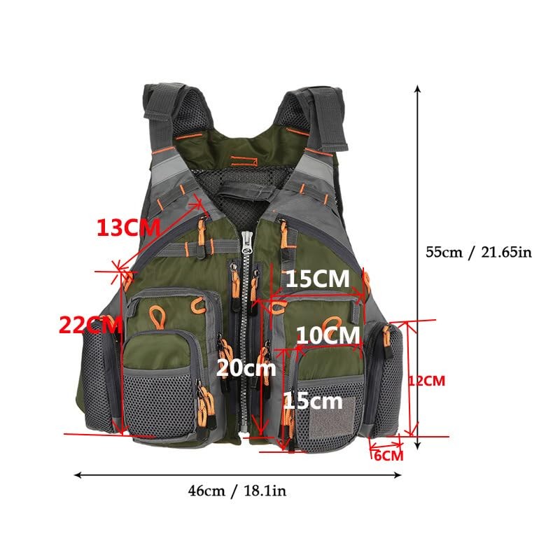 JKSPORTS Fly Fishing Vest Fishing Safety Life Jacket for Swimming Sailing Boa…