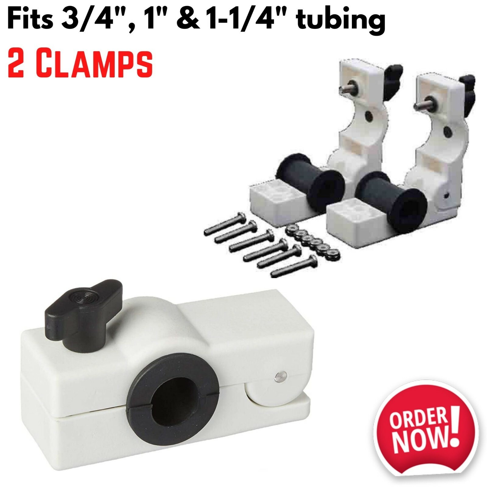 Removable Rail Mount Clamps for 3/4″ 1″ 1-1/4″ Round Tubing Sailboat Solar Panel