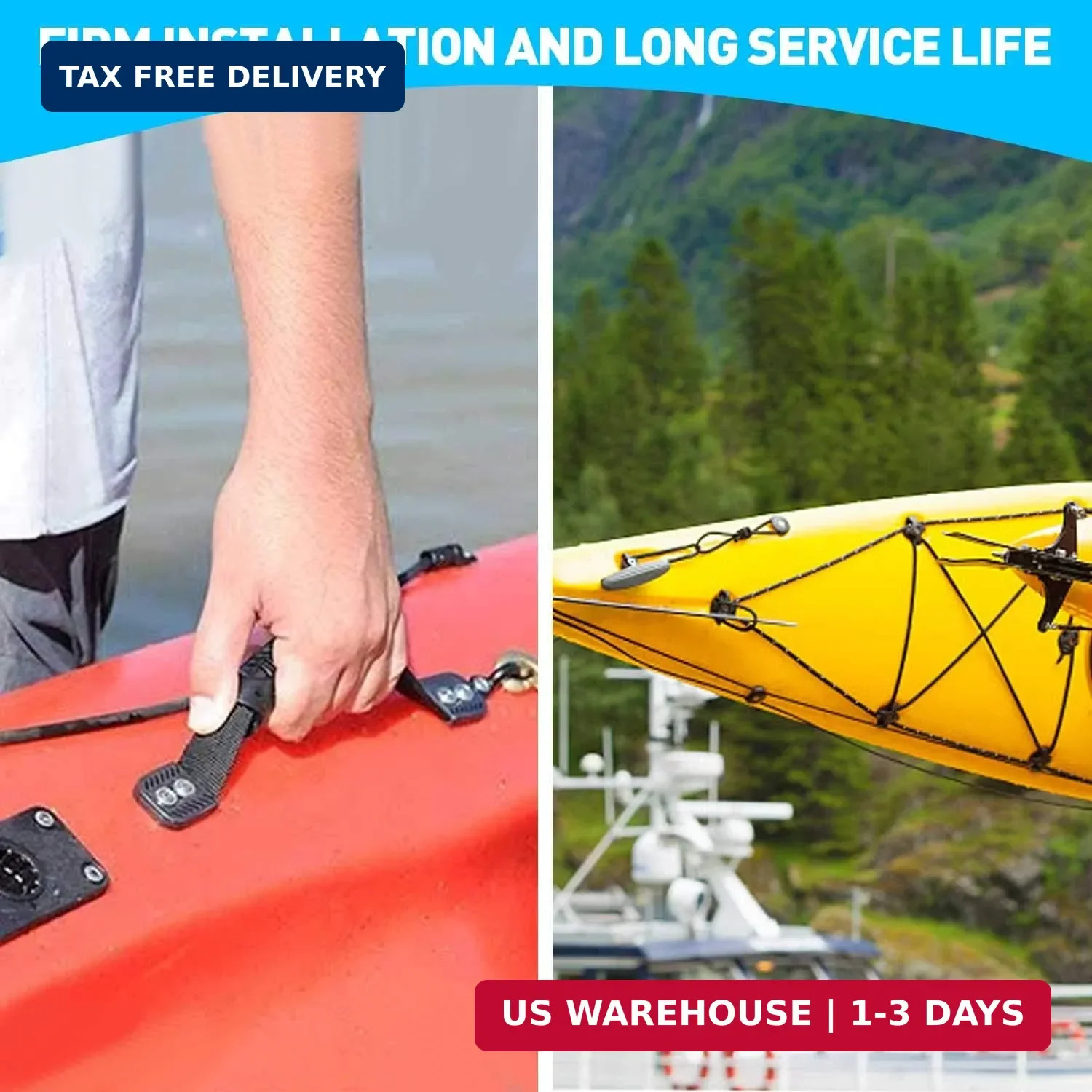 HLOGREE Kayak Handles 2/4 Pack,Kayak Carry Handle with Rivets,Kayak Replacement