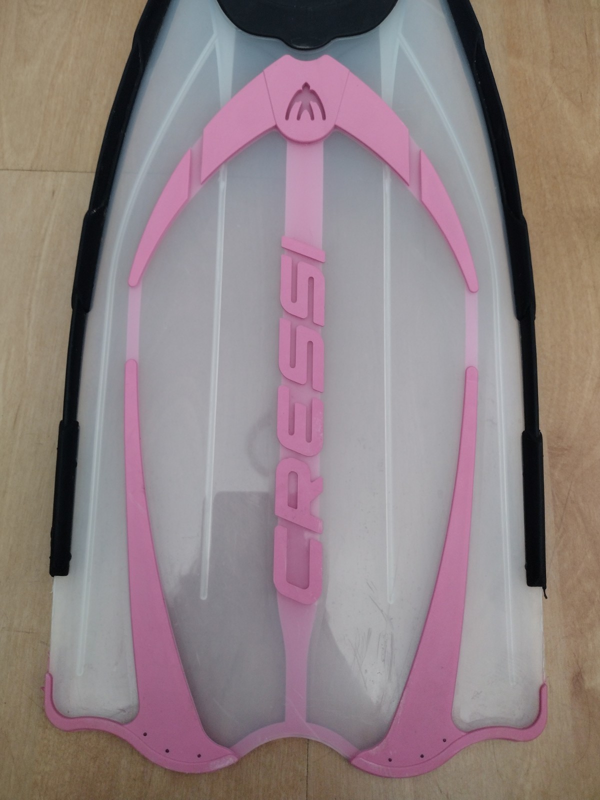 Cressi Pluma Full Foot Fins 5.5/6.5 39/40 Pink Clear Black With Mask and Snorkle
