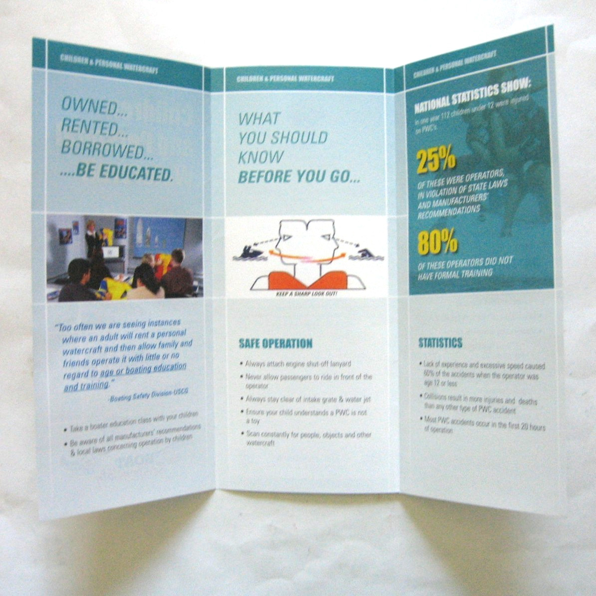 4 Boating Safety Brochures Coast Guard Paddling Life Jacket Personal Watercraft