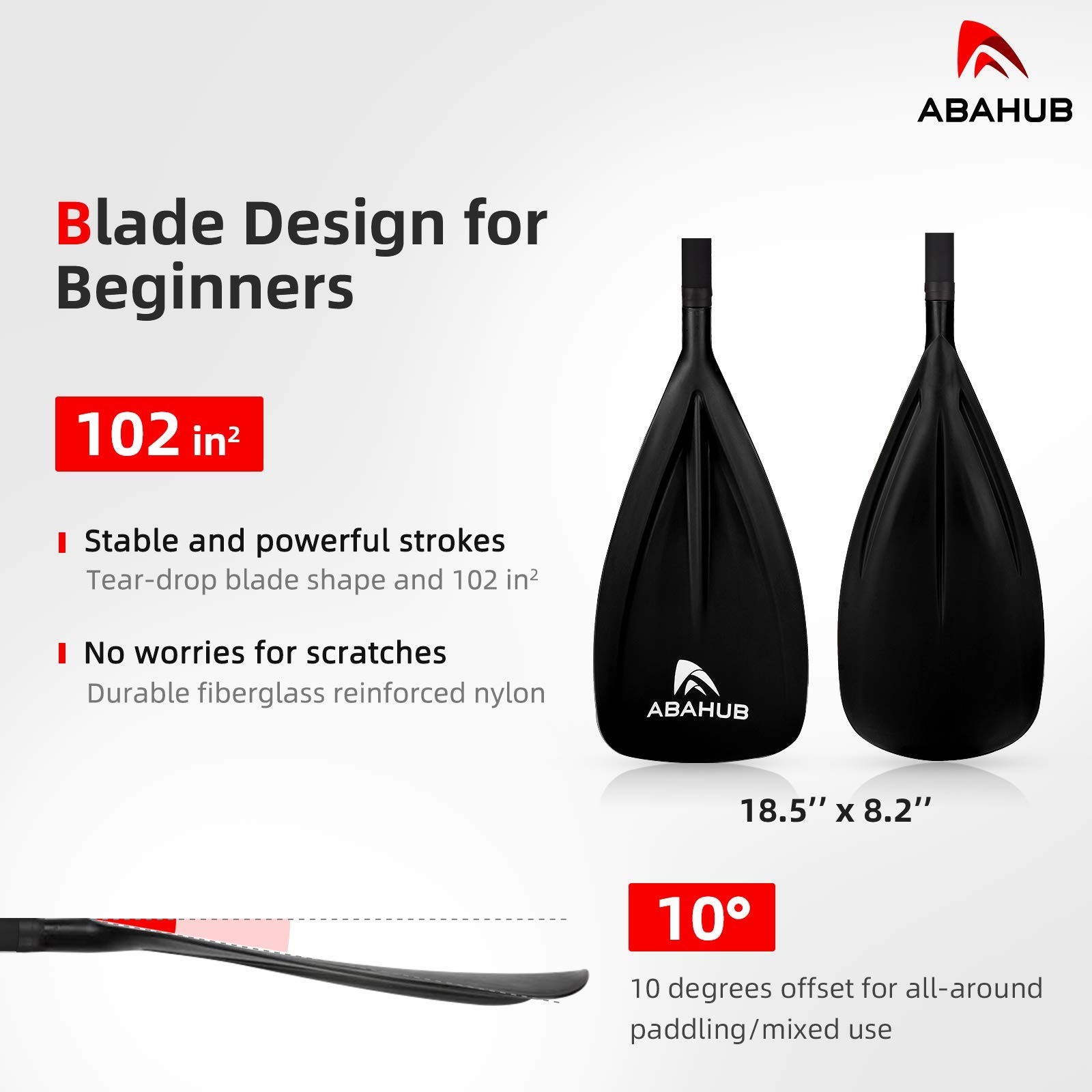 3-Piece Adjustable Stand Up Paddle 68-84″ | Lightweight Aluminum, Durable Blade,