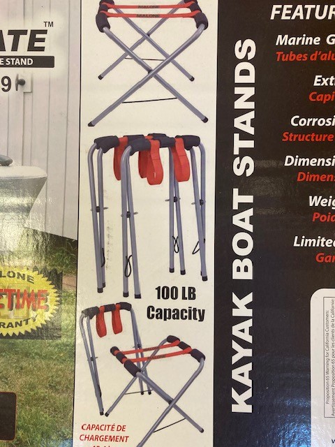 Malone Elevate Kayak Stand MPG349 holds up to 100 lbs.