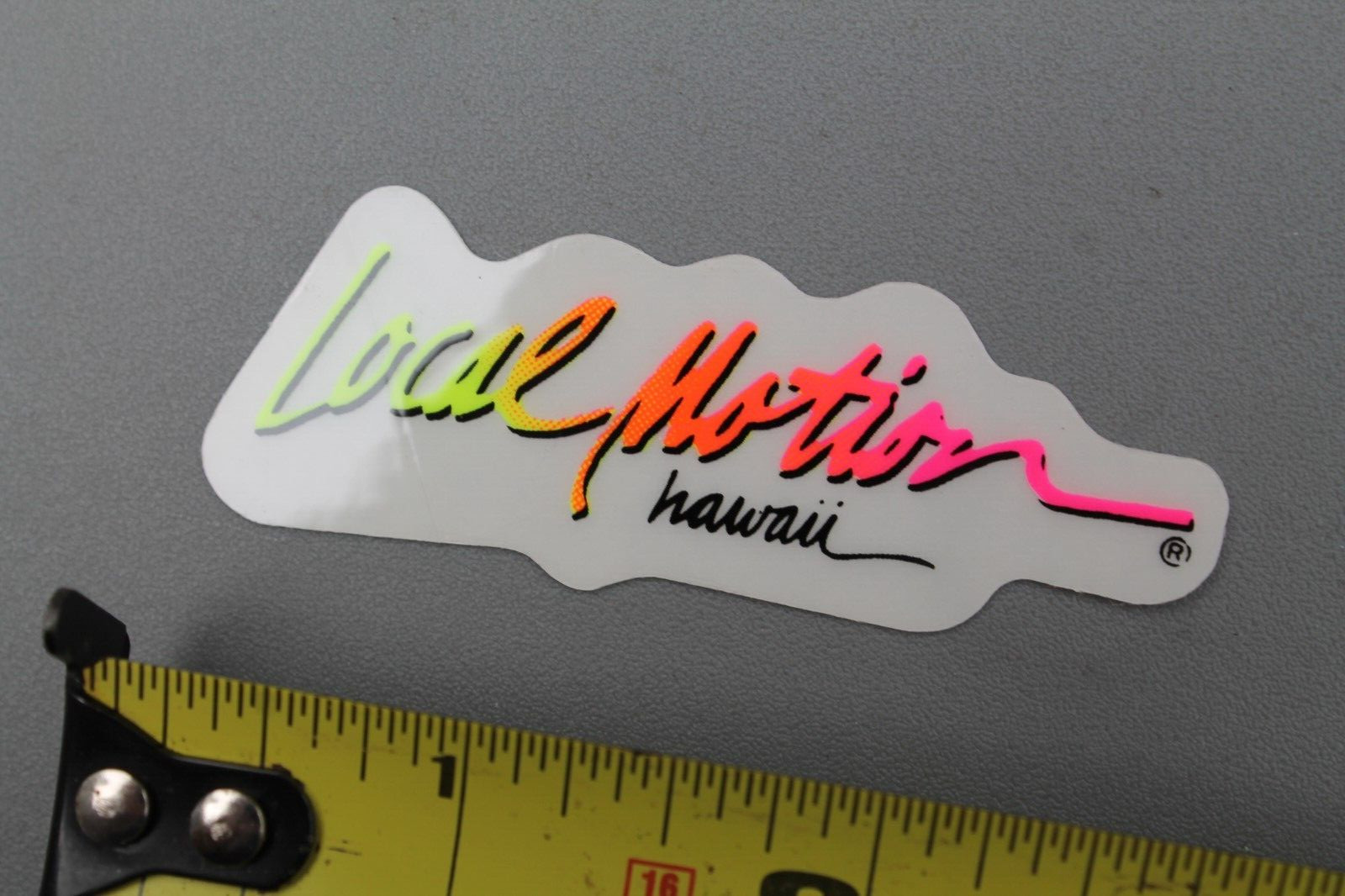 Local Motion Hawaii Surf Neon Pink Orange Yellow 80s LM2 Vintage Surfing STICKER