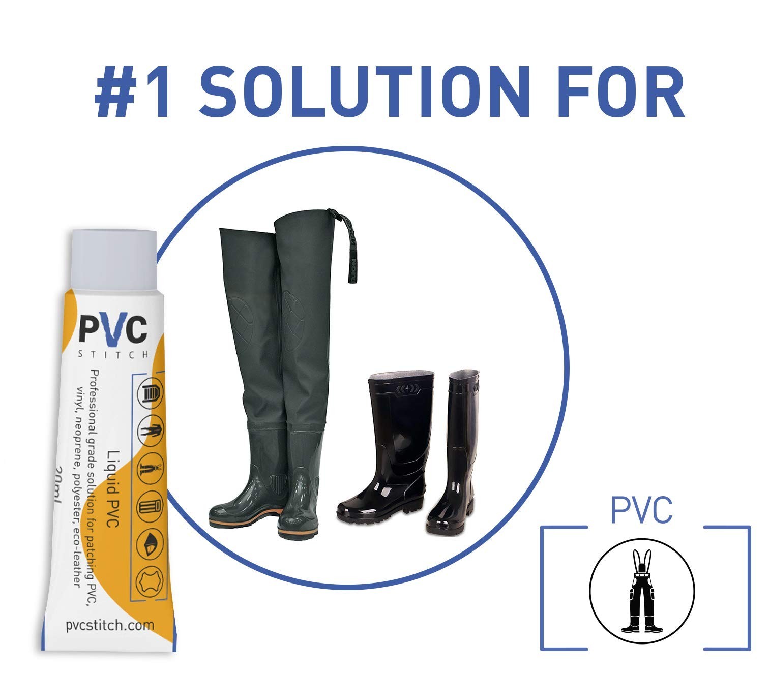 Heavy Duty PVC Stitch Liquid Patch Kit for Air Mattresses, Boats, Rafts & More –