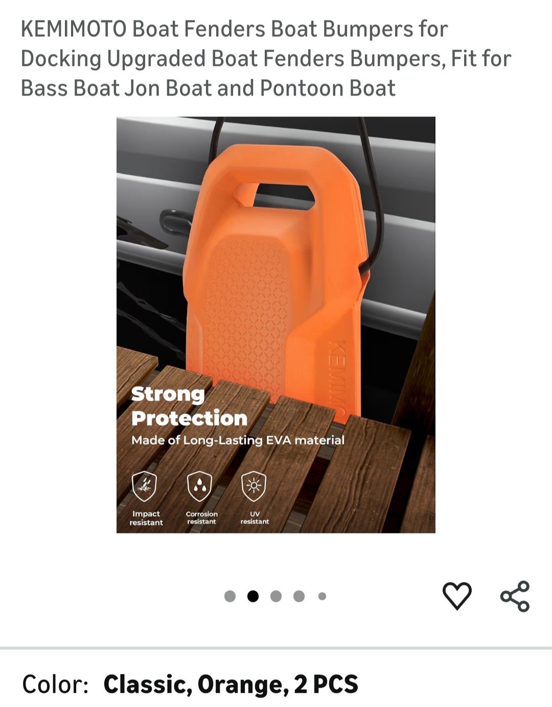 KEMIMOTO Boat Fenders Boat Bumpers For Docking Bass Boat Jon Boat Pontoon Boat