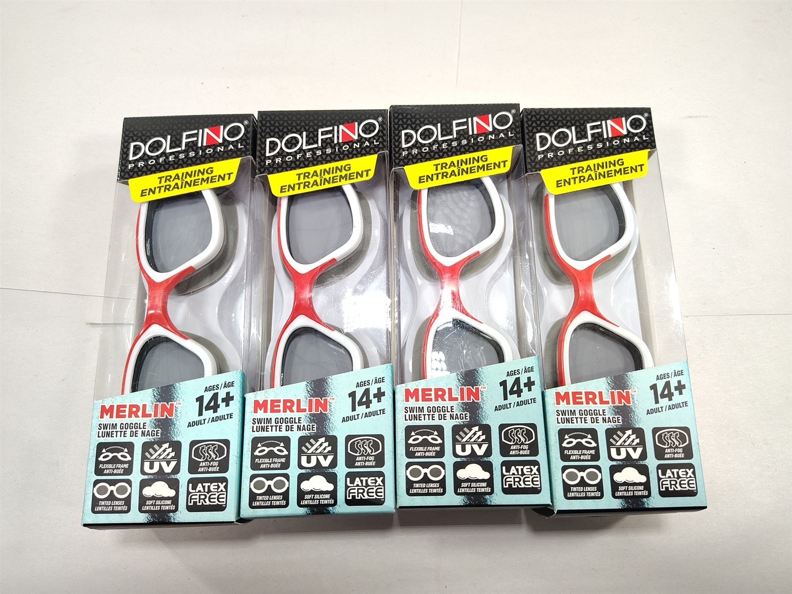 Dolfino 14+ Swim Swimming Goggles Box LOT of 9