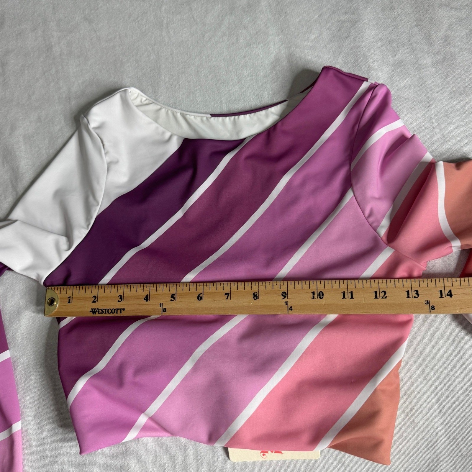 Saint Ida Purple Sands Rainbow Long Sleeve Rashguard Swim Top Womens Small NEW