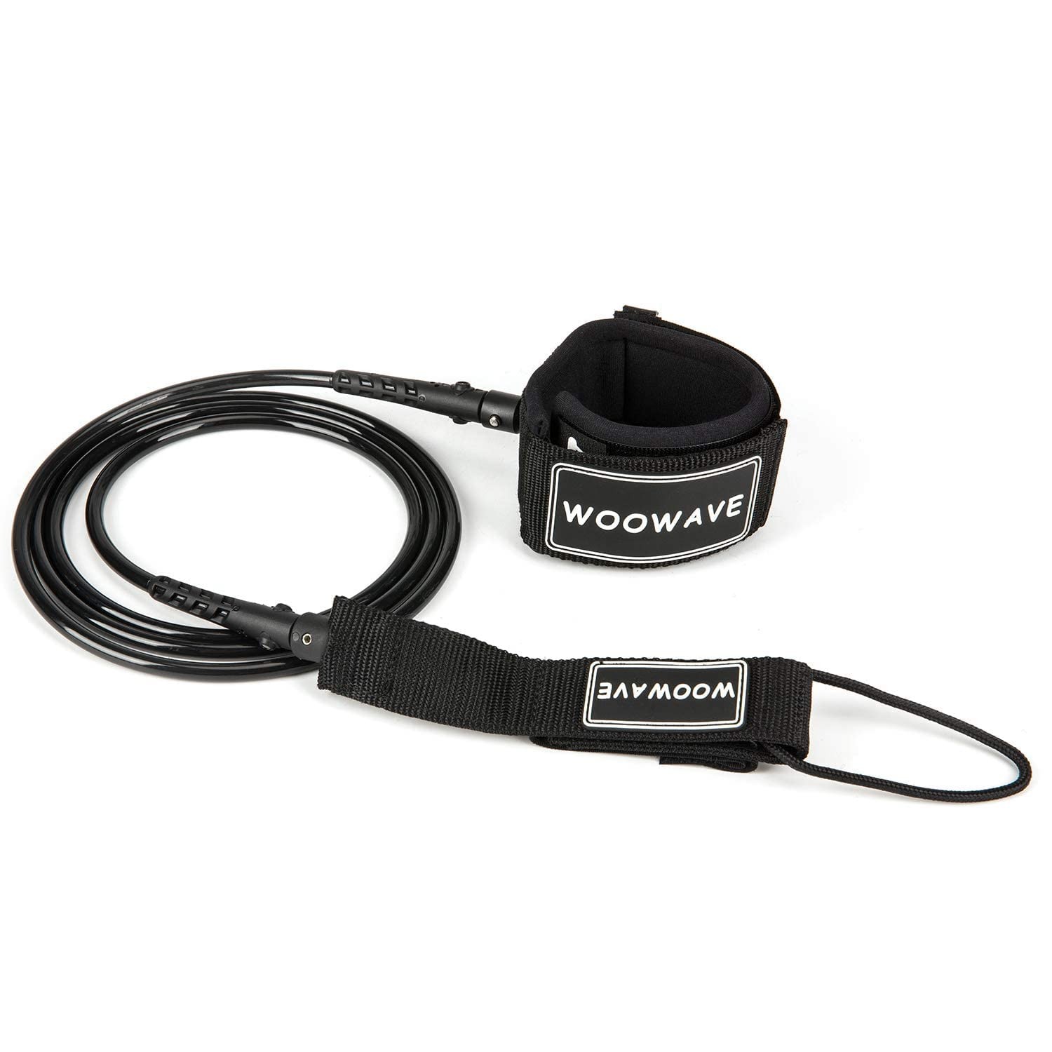 Premium Surf Leash for All Surfboards, 69ft Lengths, 7mm Thickness, Black