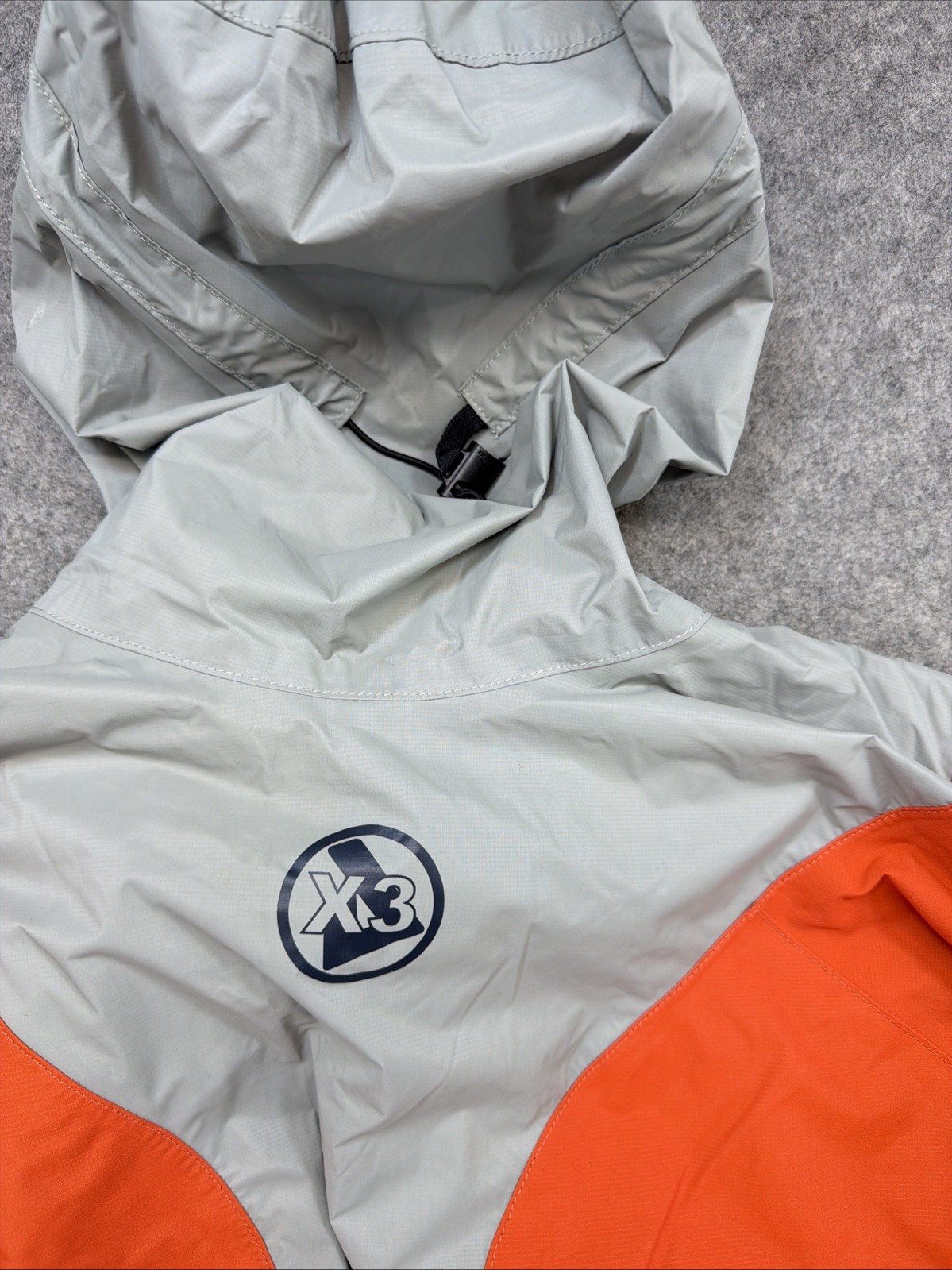 Peak X3 UK Whitewater Kayaking CagouleJacket Orange Grey Waterproof 1/2 Zip EUC