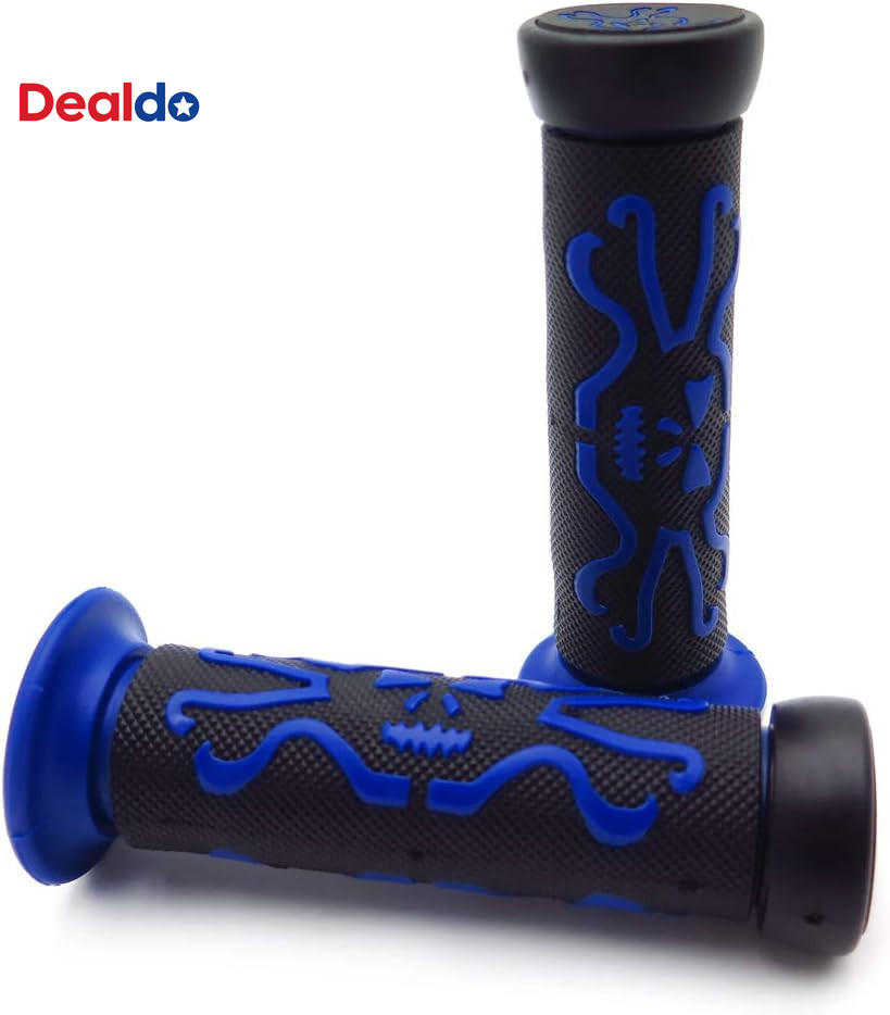 XH4089- Skull Grips BLUE Compatible with QUAD YAMAHA KAWASAKI POLARIS SEADOO WAT