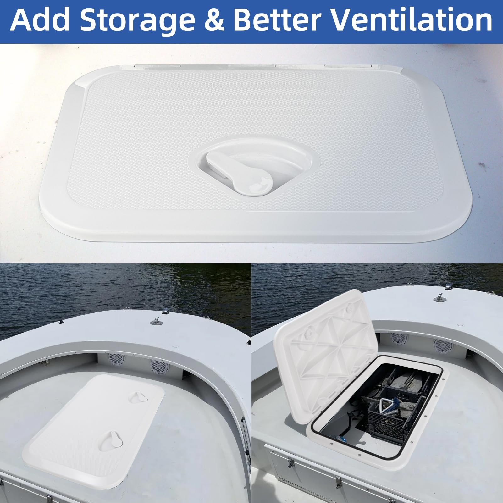 Marine Boat Hatch Deck Cover Lid,Marine Access & 14×10.8″, White