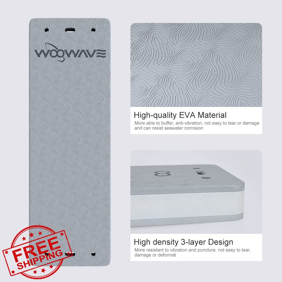 WOOWAVE Flat Fender Prevent Scratches for Yacht Motorboat Boat Bumper, 3 Laye…