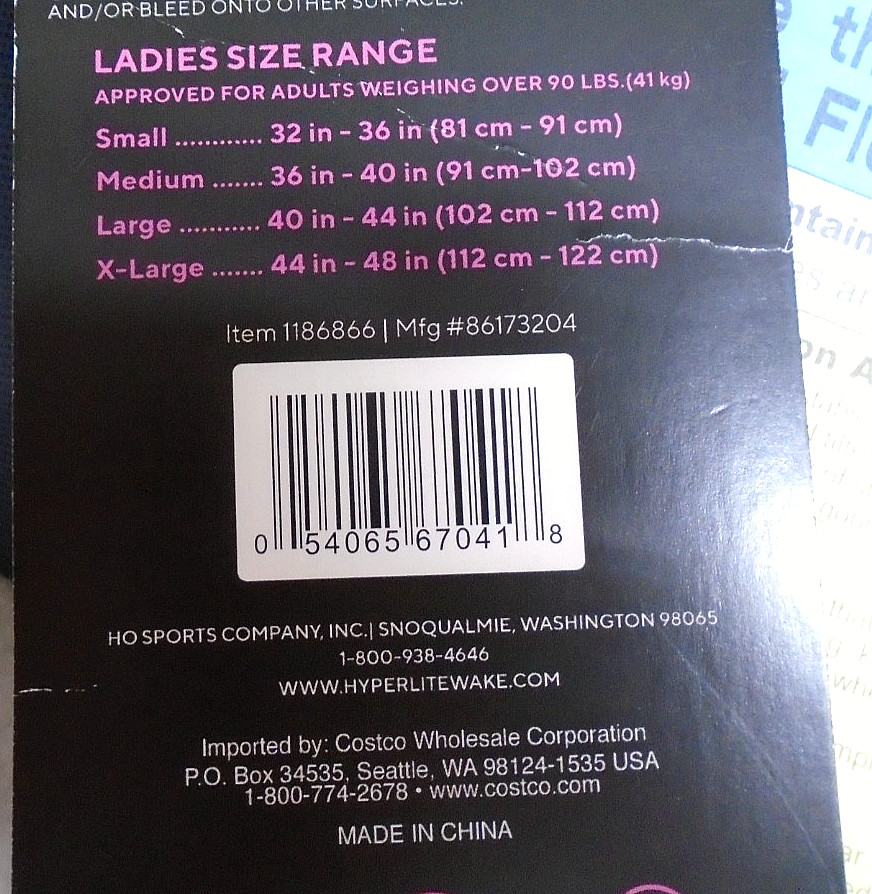 NEW Hyperlite Ladies Life Vest Jacket | Medium (36″-40″) | Pink/Black – 1186866