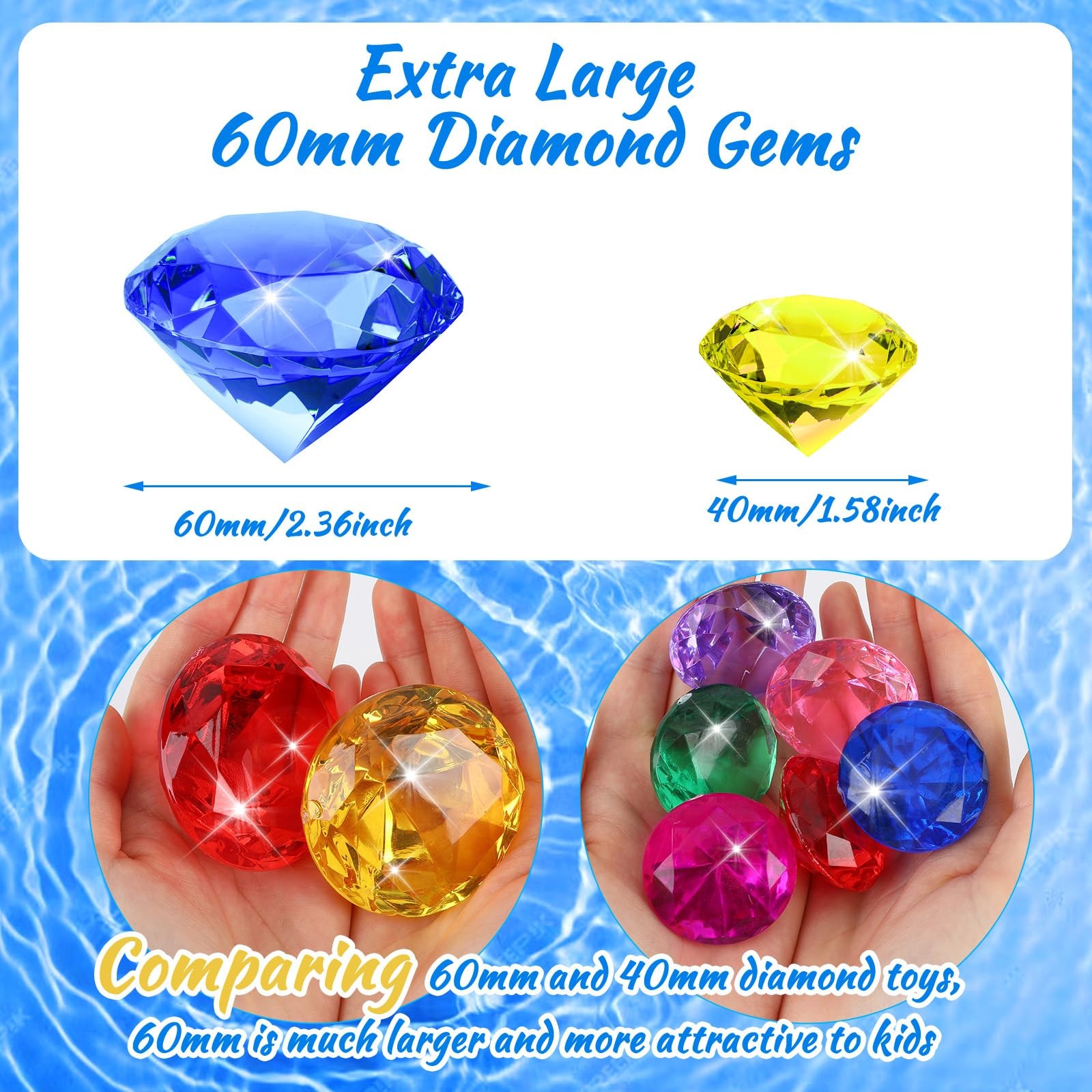 MARFOREVER 60 mm, Red Green Blue Purple Yellow Pink Transparent Light
