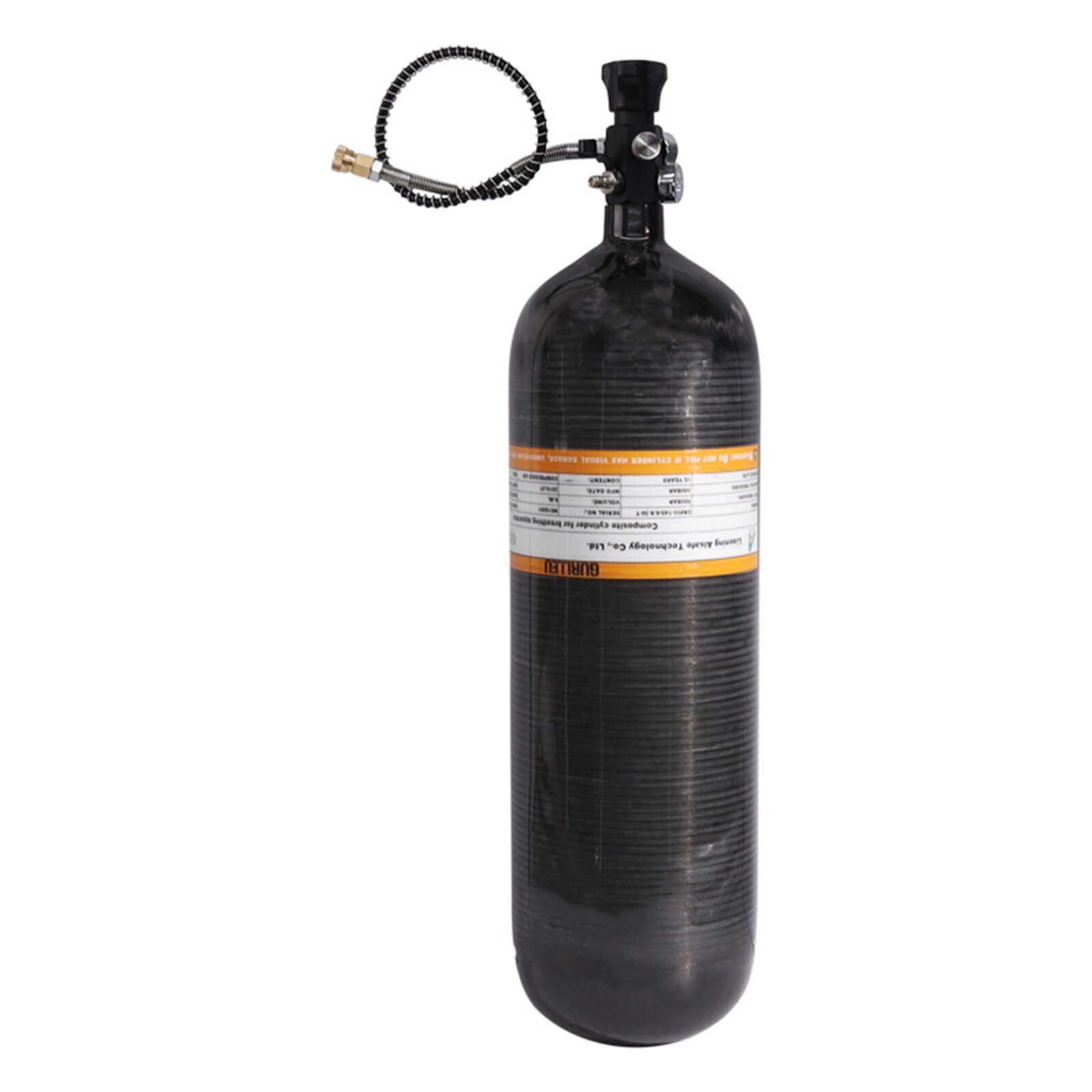TUXING 4500 Psi Pcp Air Tank 6.8L Carbon Fiber HPA Tank with dual gauge valve