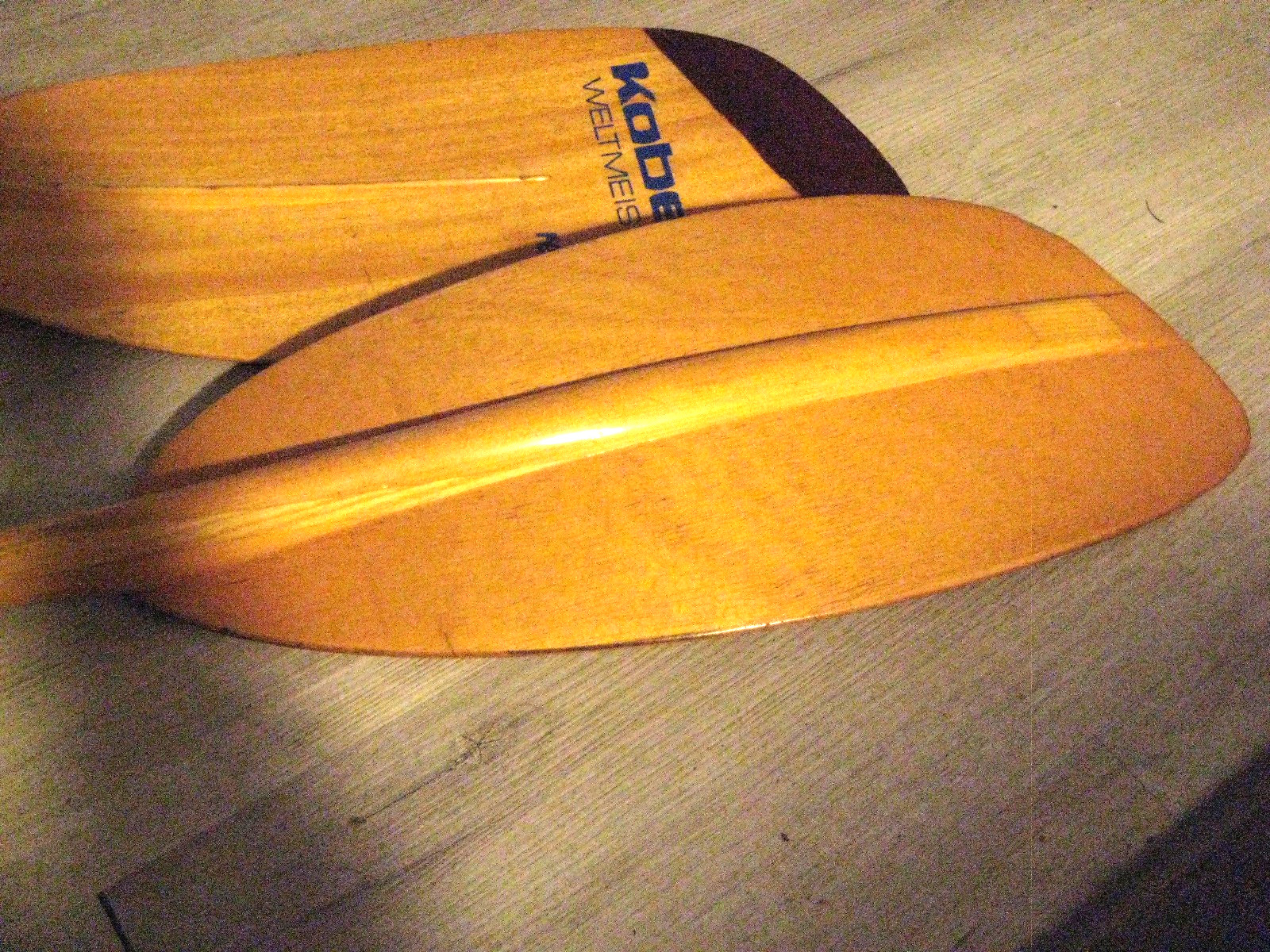 Vintage Kober Weltmeister ‘Regatta’ Paddles 2pc 92” Wood Oars Chrome Fittings