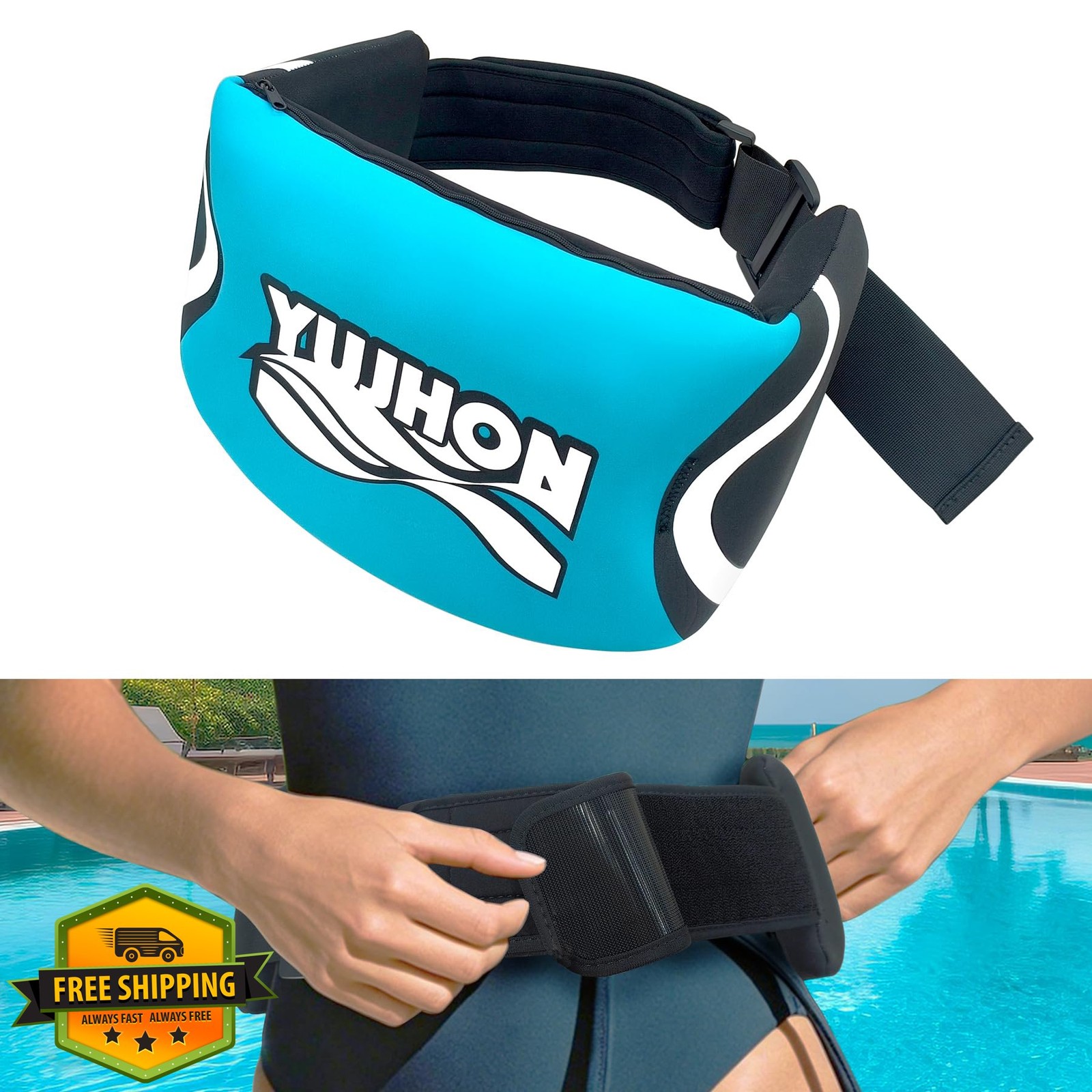 YUJHON Swim Belt Large Hook and Loop