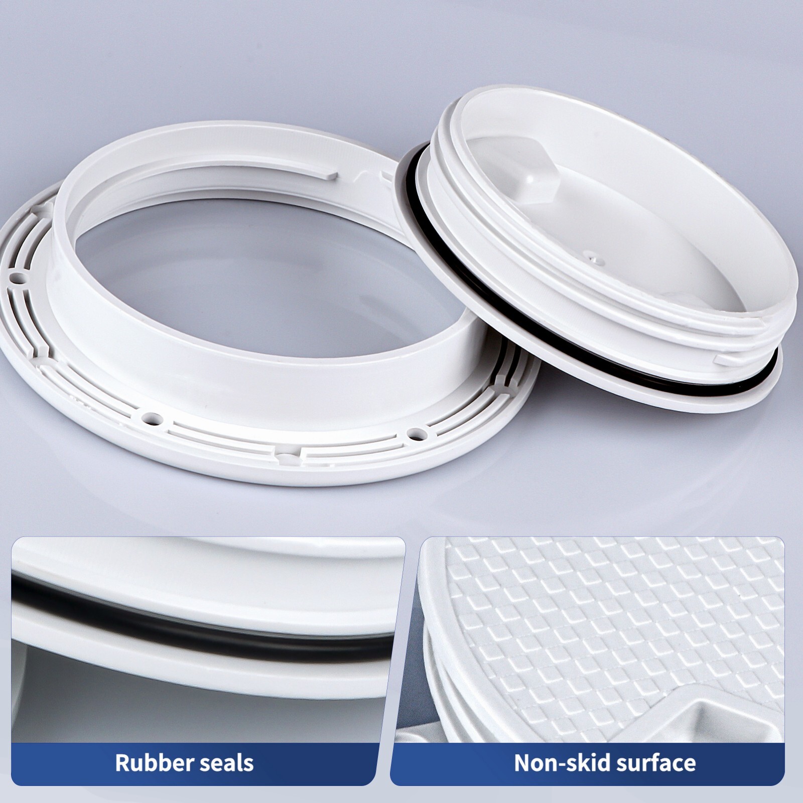Boat Hatch White -Black 4″ 6″ 8″ Round Inspection Hatch & Boat Hatch Cover Lids