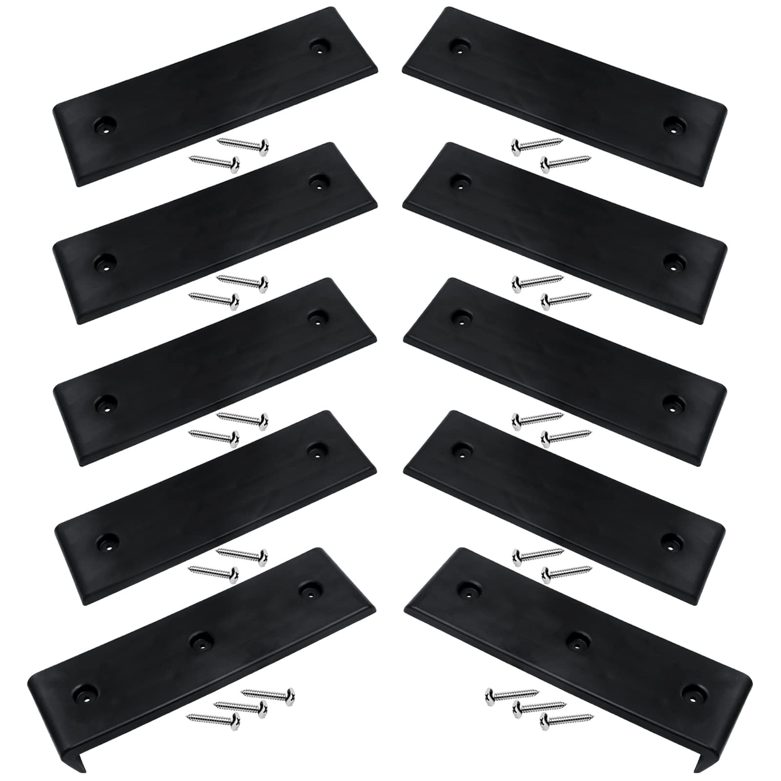 Boat Trailer Bunk Slides Kit 1: 8 Pads (3″x10″) + 2 Enders, Black