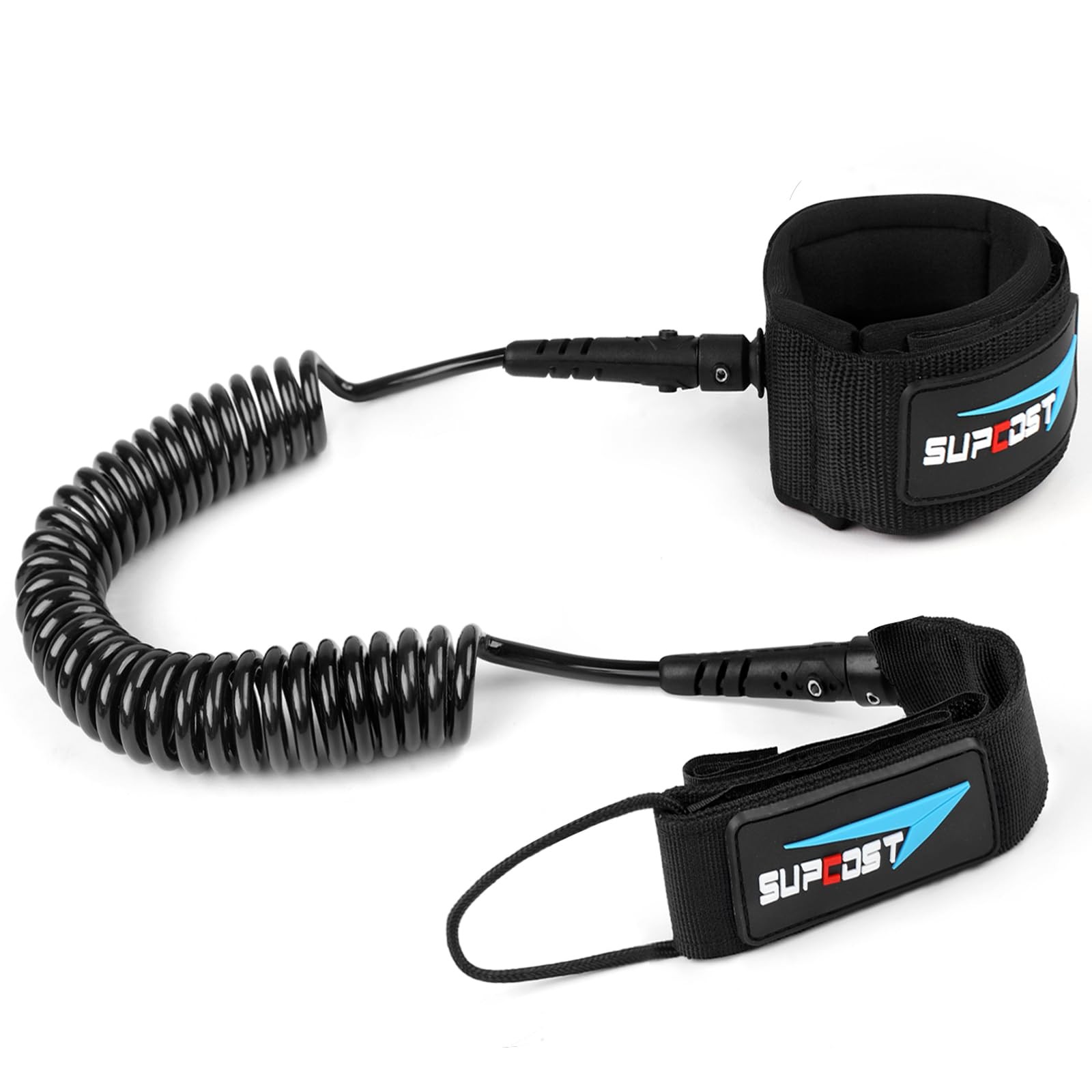 10 Ft Surf Board Leash, 5.5Mm/7.0Mm Thick Urethane Coiled Paddle Board Leash