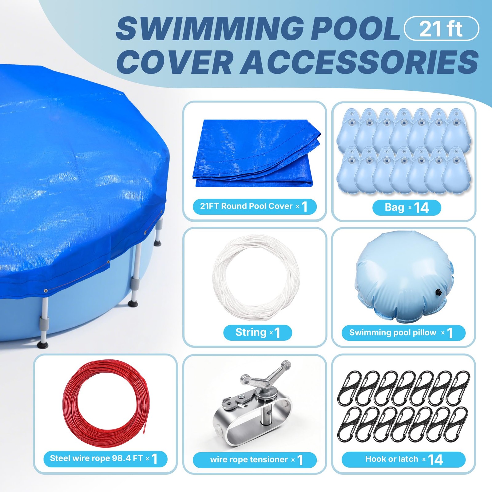 21′ Round Pool Cover for Above Ground Pools – Winter Above Ground Pool Cover …