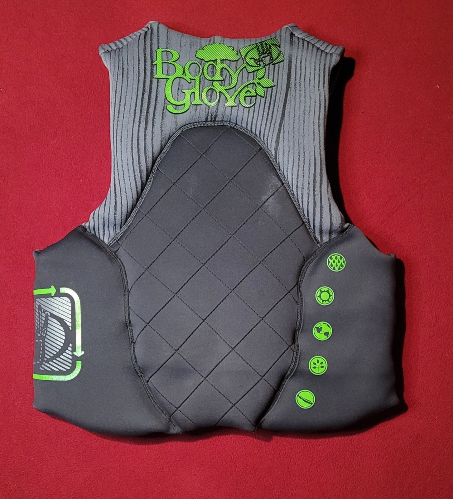 Body Glove Men’s Medium USCG Type III PFD Life Jacket Gray/Green Buckle
