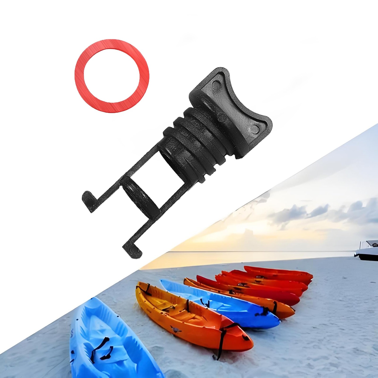 4PCS Nylon Kayak Drain Plug Kit, Thread Drain Stopper Replacement for Kayak D…