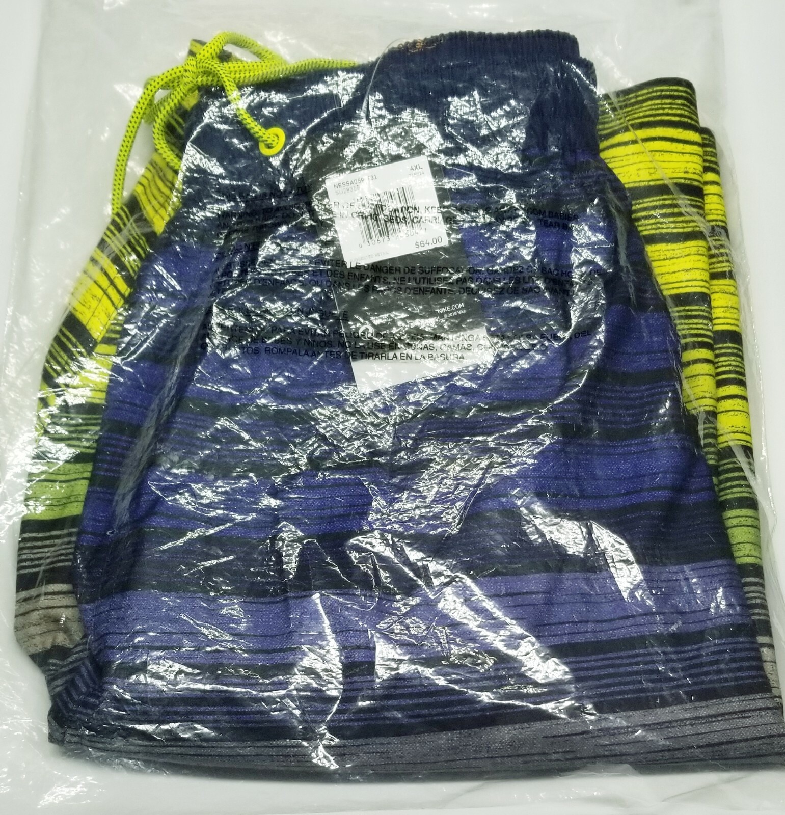 Nike Stripe Breaker Water-Repellent Ombre Swim Trunks Size 4XL Men