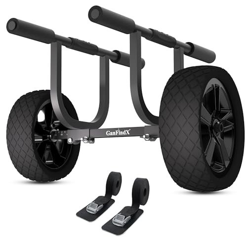 Heavy Duty Kayak Cart 300 lbs Aluminum Dolly 11 Inch Foam Wheels Padded Support