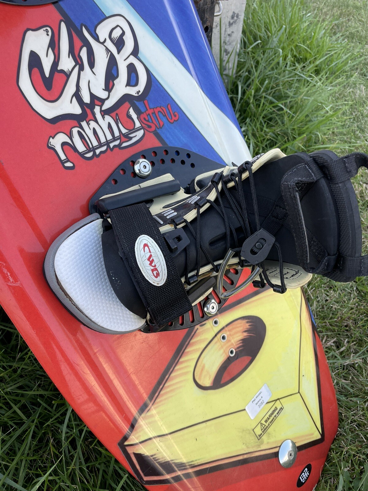 Vintage Cwb Robby Stru Wakeboard 132cm W/ Torq Bindings Large/XL Pro Model 3082