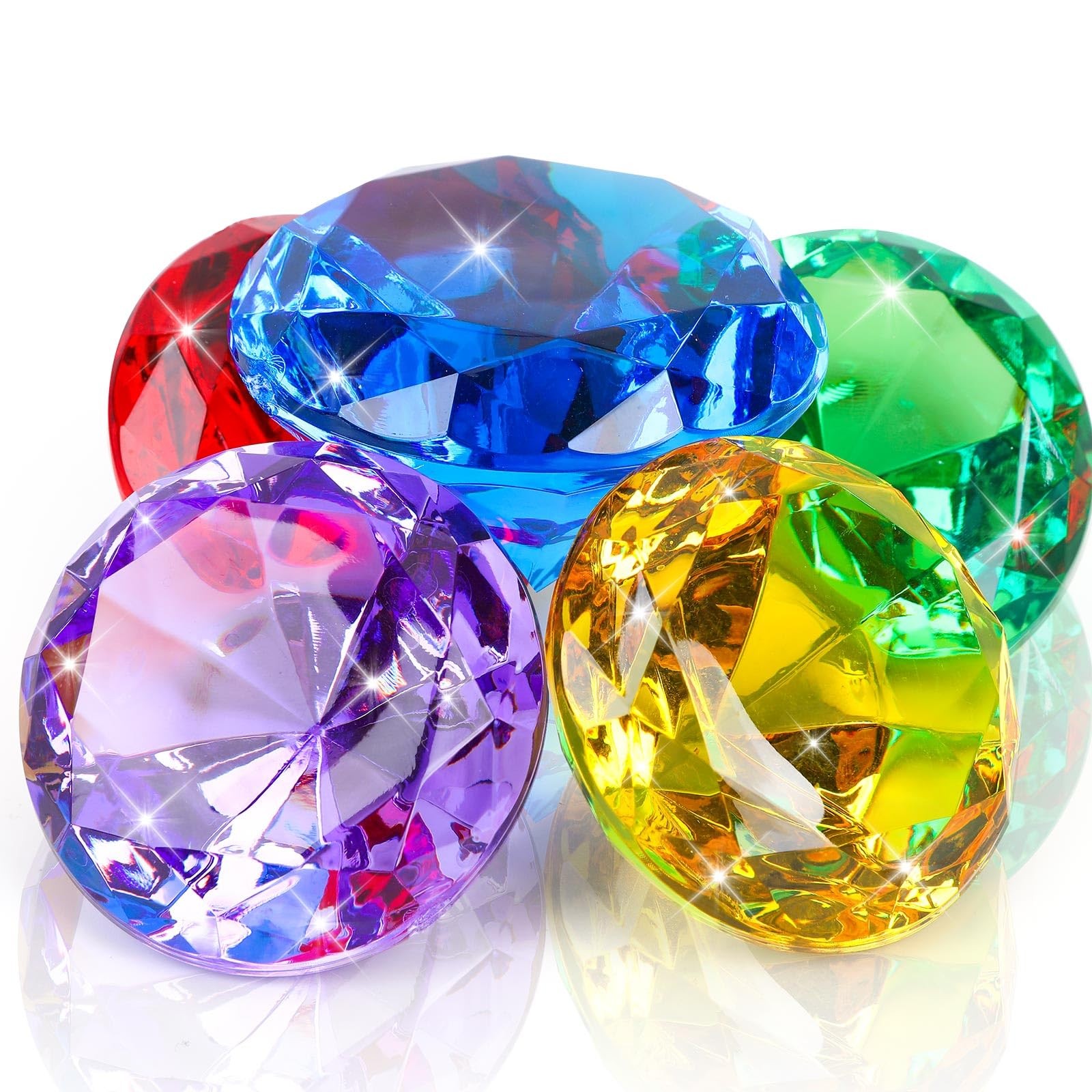 MARFOREVER Extra Large Diving Gem Pool 60 mm, Red Green Blue Purple Yellow