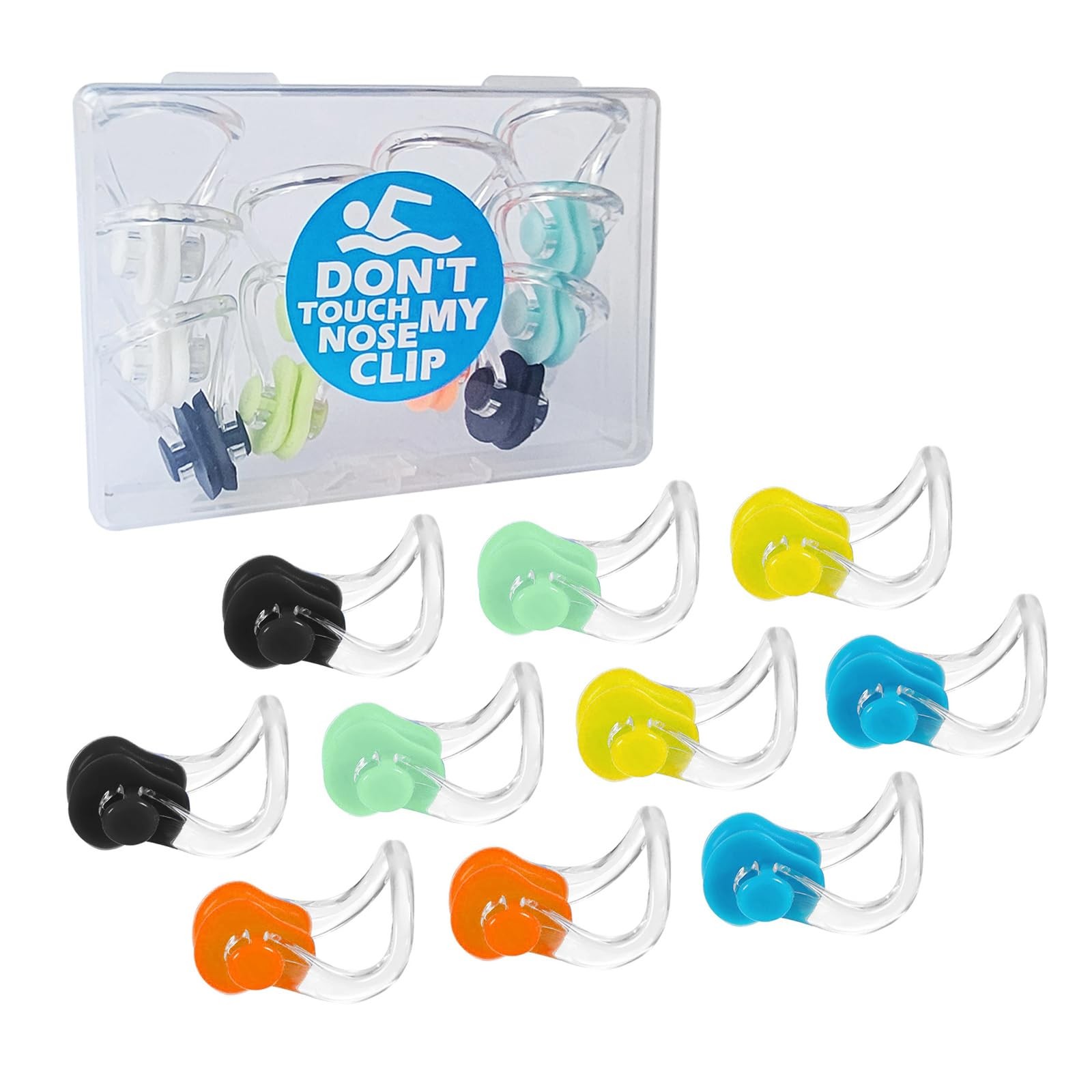 10Pcs Nose Clip for Swimming Nose Plugs for Kids and Adults Multi-Color