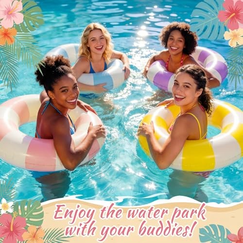 Pcs Striped Pool Floats Inflatable Swimming Float Multi Stripe 8 Various Color