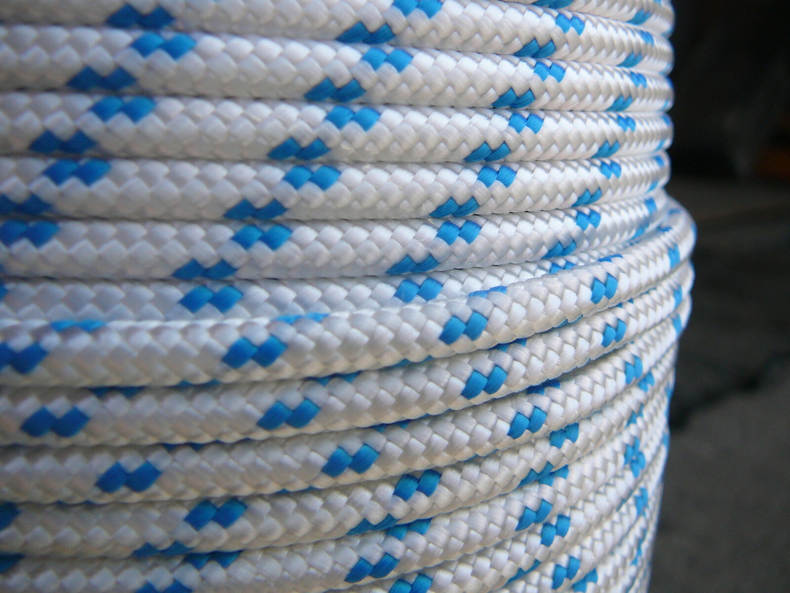 Sailboat Rigging Rope 3/16″ x 100′ White/Blue Double Braided Sheet Halyard Line