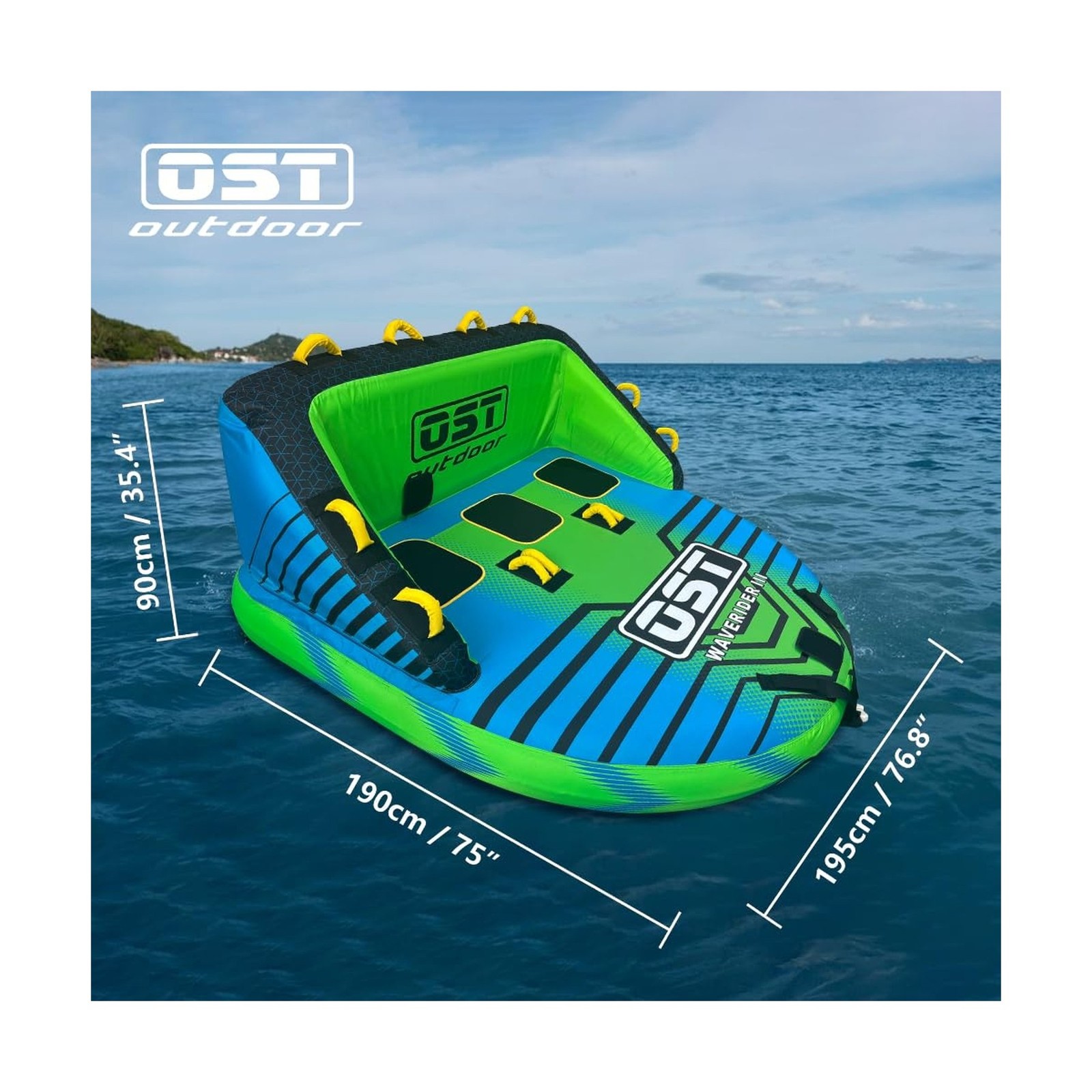 2-3 Person Towable Tubes for Boating, Sofa Style Boat Tube, Water Sports Infl…